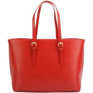 Tote leather bag Elena -Red